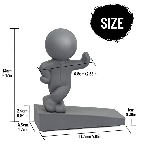 Omoojee Cute Door Stop, 2 Pcs Decorative Door Stopper, Effective to Hold Your Door Open, Gray (Patented), Gray+gray - Image 2