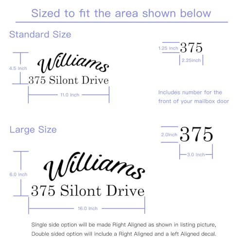 Image of Custom Reflective Mailbox Numbers and Street Address Decal - CMN04