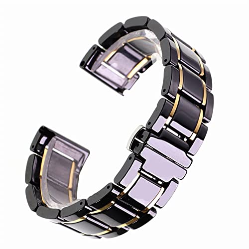 JUSTYINUO Sangle de Bracelet en céramique Universelle de 24 mm de 24 mm Bracelet de Bracelet de Bracelet for Hommes et Femmes Montre Accessoires Bracelet Cover