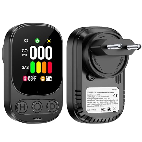 Gedsffati Gas- und CO-Melder mit Stecker für Haus, Gasmelder Gasalarm, Kohlenmonoxidmelder CO-Warnmelder Warner Zuhause, Brenngasmelder für Erdgas LPG Methan Propan Butan, Schwarz, HD08-G Gedsffati Gas- und CO-Melder mit Stecker für Haus, Gasmelder Gasalarm, Kohlenmonoxidmelder CO-Warnmelder Warner Zuhause, Brenngasmelder für Erdgas LPG Methan Propan Butan, Schwarz, HD08-G