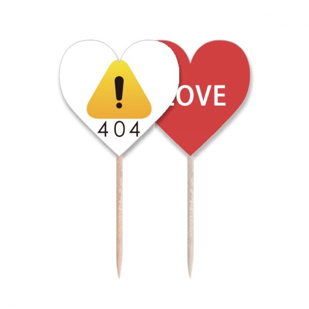 Programmer 502 Cure-dents d'avertissement d'erreur Drapeau Love Heart Lable pour gâteau