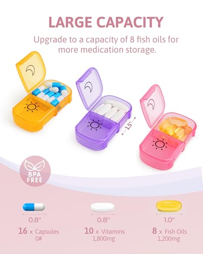 featy weekly pill organizer 2 times a day with same-side large opening for easy filling amp retrieving color tracking 7 day am pm pill box with large bpa free pill case for vitamins fish oils clear