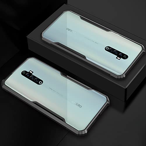 Image of Pikkme Reno 2Z / 2F Back Cover | Crystal Clear Transparent Back | Ultra Hybrid | Full Camera Protection | Raised Edge with 360 Degree Protection | Bumper Back Case for Reno 2Z / 2F (Black)