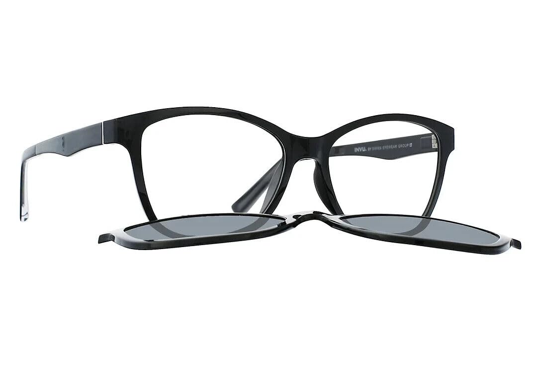 INVUM4105A Women's Frame with Clip-on Polarized Magnet, black matt, 52