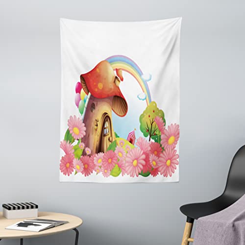 ABAKUHAUS Pilz Wandteppich, Kleines Pilzhaus im Garten der Blumen...
