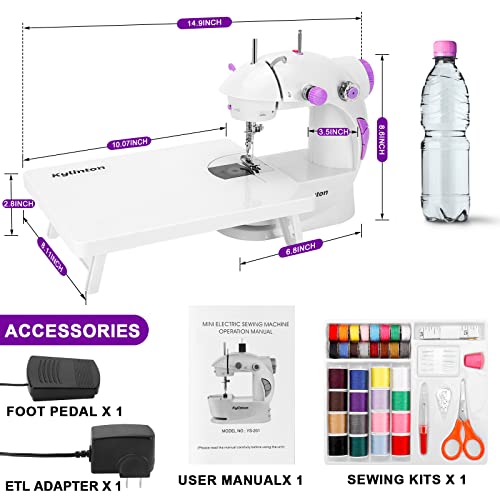 Kylinton Sewing Machine For Beginners Mini Sewing Machine For Kids, Electric Small Sewing Machine With Foot Pedal, 12 Stitches, High-Low Speeds, Automatic Winding For Cloth Girls Adults (Violet) #TOP3