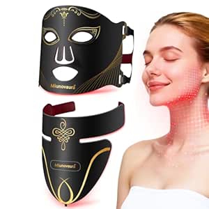 Red Light Therapy Mask for Face and Neck, 7 Colors & 850nm Near Infrared Light, Anti-Wrinkles & Acne Care