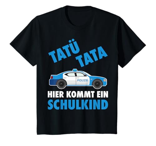 Schule Einschulung Schulkind 2024 Polizei Schultüte Junge T-Shirt
