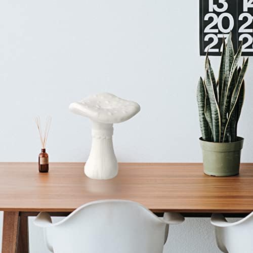 ZaMii Modern Minimalist Style White Mushroom Statue for Home & Office Décor Ideal for Friends Stand Ornament Small Handcraft Figurine Decorative Sculptures
