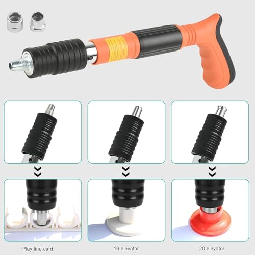 Image of Manual Concrete Steel Nails Gun Tool with 120pcs Round Nails,5 Speed Wall Fastening Rivet Gun Tool Nail Gun Monitor Installation Gun Manual Rivet Nail Gun Household Woodworking