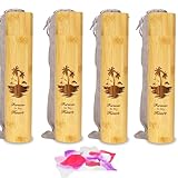Set of 4 Small Bamboo Scattering Urn Tube for Human Ashes, ECO Friendly Bamboo Spreading Cremation Tube Urn for Human Pet Ashes(Ocean Sunset)
