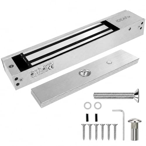 IDEAFix 600lbs Magnetic Door Lock 280KG Electromagnetic Lock for Access Control System 12V DC Fail-Safe NC Surface Mount for Single Outswing Wood Metal Glass Doors