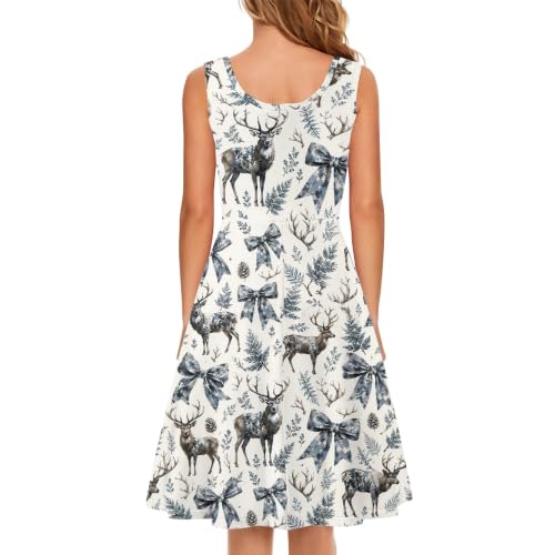 Image of TOADDITDO Womens Summer Sleeveless Tank Dress with 2 Side Pockets XS-4XL Plus Size