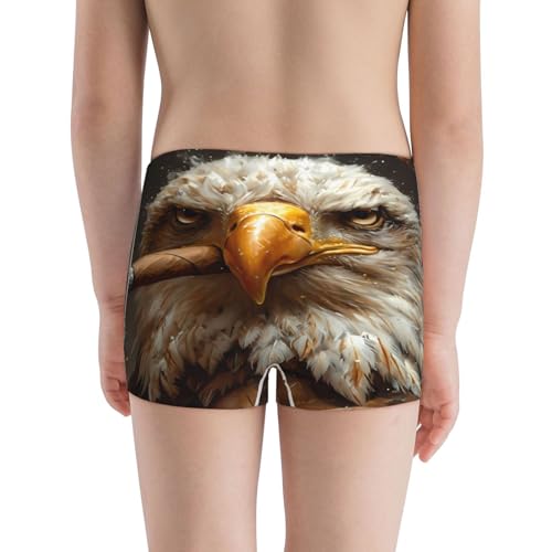 Boys' Cotton Boxer Brief Soft Underwear-Funny Bald Eagle3