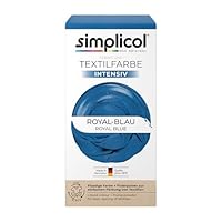 simplicol Textilfarbe intensiv Royal-Blau | Einfaches Färben in der Waschmaschine | Flüssige Farbe & Fixierpulver | 1er Pack