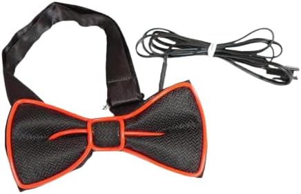 Jack & Miles Light Up Bowtie LED Bowties | Novelty Glowing Bow Ties for Men for Party Events Show | Adjustable Bowties for Party Festival Gift | Red