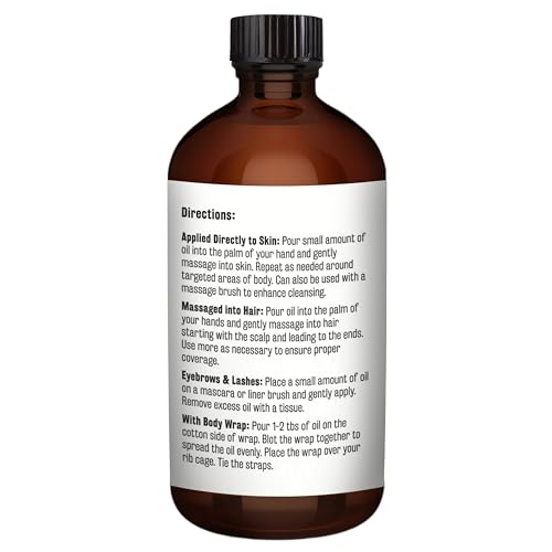 Image of Pure Castor Oil Pack Kit Hexane-Free w / Reusable Organic Cotton Wrap by M3 | Cold-Pressed Castor Oil in Glass Bottle with Adjustable Wrap for Wellness, 1 of Each