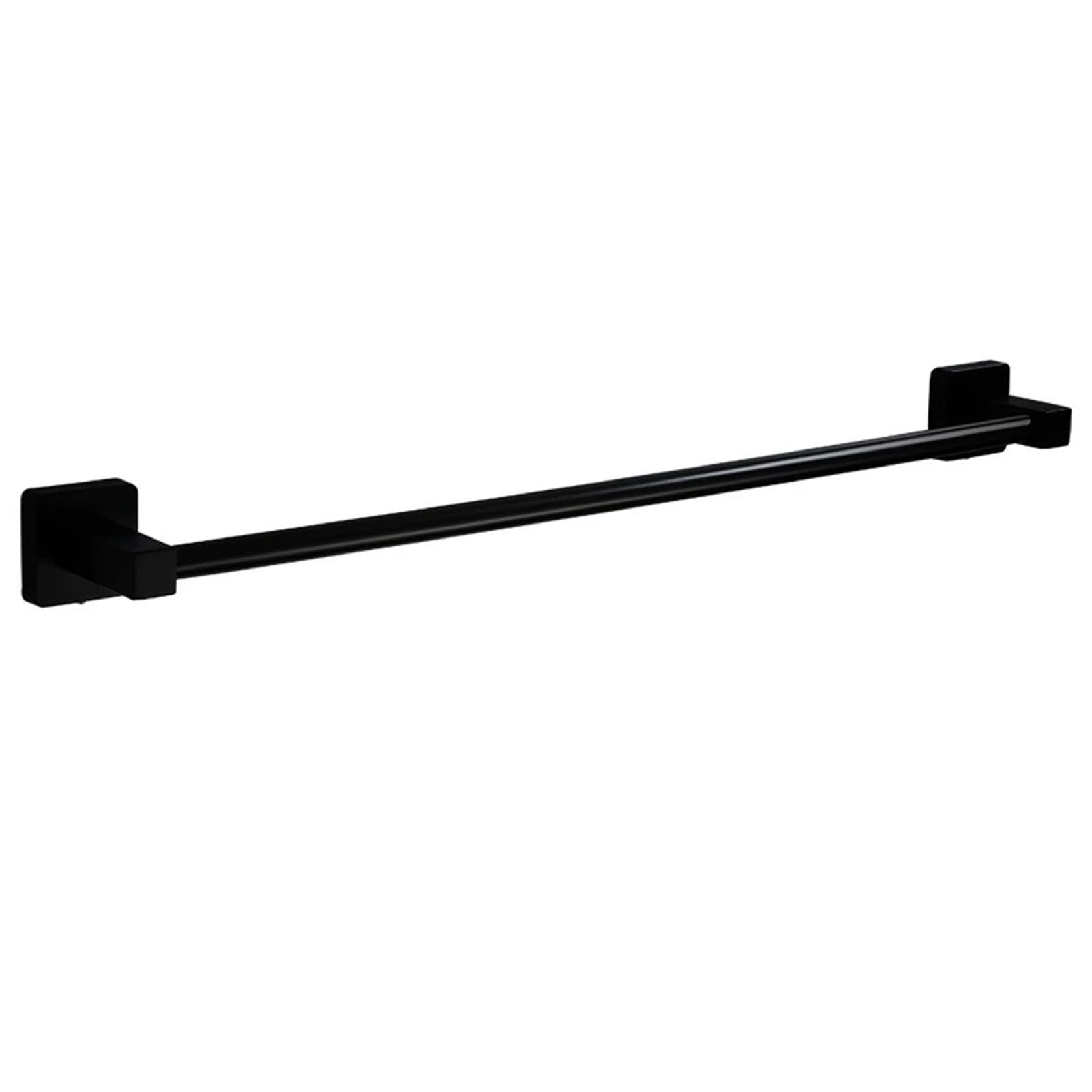 60CM Black Single Towel Bar,Stainless Steel Wall Mount Rack, Rail Adhesive Modern Home Decor Bath Holder Drilling & No Drill(70cm)