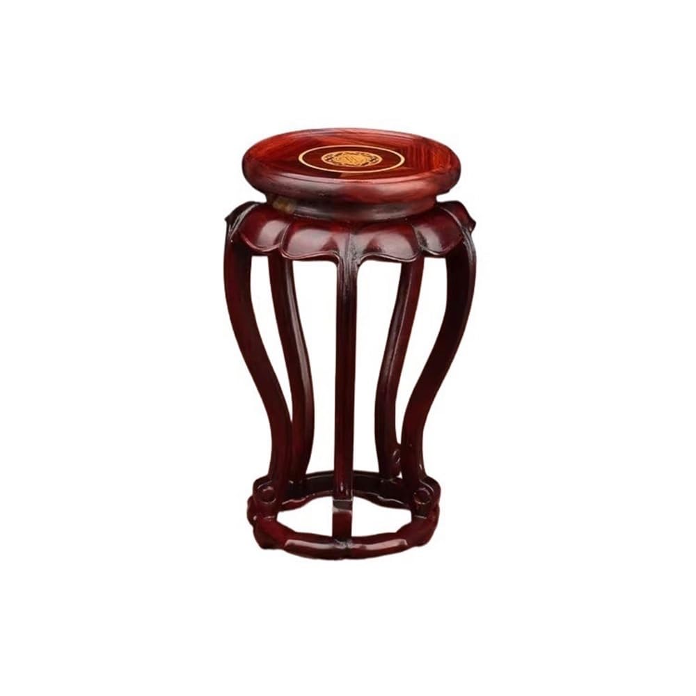 V2t9R4m7 Bonsai pot stand Circular Mahogany Stool Display Pedestal, Flower Pot Bonsai Teapot Decoration Bracket Bonsai display stand(Large)
