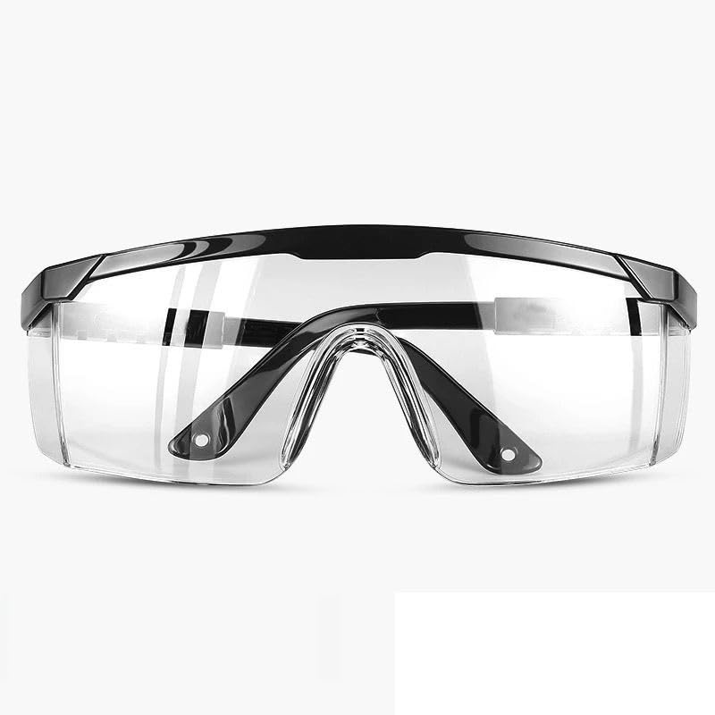 huameichang Safety Glasses, Anti-fog, Scratch Resistant Clear Wraparound Lenses and No-Slip Grips, Adjustable, Lab Goggles