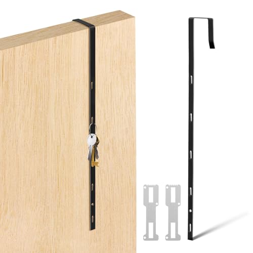 Holibanna Colgador Ajustable para Espejo de Puerta 137 Pulgadas 4 Piezas Metálico Negro 5 Ganchos y Soportes Resistentes para Baño y Habitación Kit de Soporte para Espejo Metálico