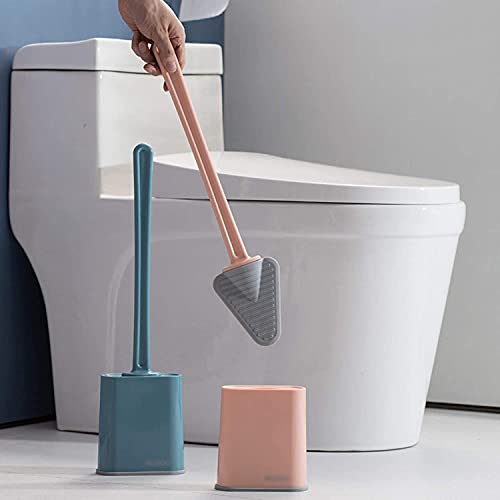 NIUBB Toilet Brush and Holder Silicone Toilet Bowl Brush Household Toilet Toilet Brush Latex Brush Long Handle Cleaning Brush Deep Cleaning Every Corner (Color : Black) - Image 8