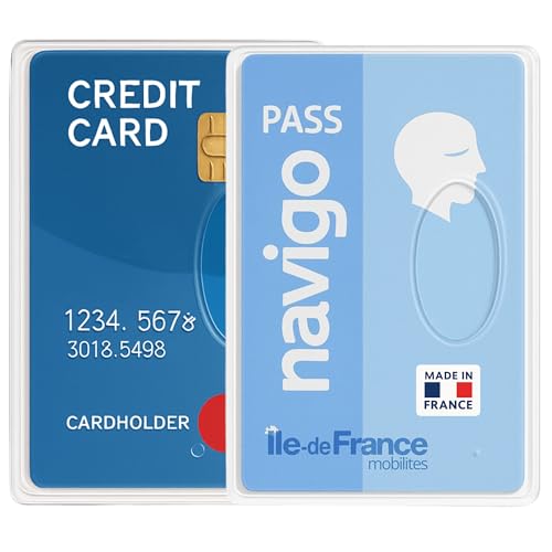 Idée pro mobilité® Lot de 2 Étuis Porte-Cartes Rigide Transparent – Protection Cartes...