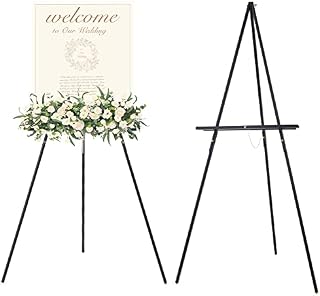 MEEDEN Display Easel 64" High A-Frame Tripod, Pine Wood Floor Easel, Lightweight and Sturdy Wedding Easel, Holds Up to 40" Canvas, Wooden Display Holder Stand for Paintings, Sales, Welcome, More Signs