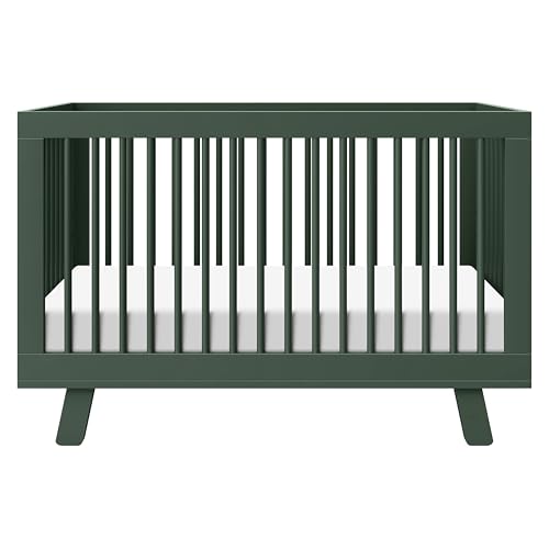 Image of Babyletto Hudson 3-in-1 Baby Crib Convertible to Toddler Bed & Daybed - GREENGUARD Gold Certified - 4 Adjustable Heights - Made of 100% Solid Wood - Includes Toddler Conversion Kit - Forest Green