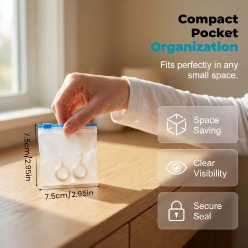 Image of Self-Sealing Zipper Medicine Bags, Clear Zipper Pill Storage Bag, 7 Counts /Set Reusable Pill Organizer, Portable Pill Organizer Storage Bag Waterproof Pill Pouch Set for Travel (Multicolor*35)