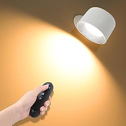 Lamparas De Pared Recargables JOPHEK Lámpara de pared LED 360°, 9 Colores RGB Luz de Pared de Interior con Control Remoto, Lampara Pared Recargable, 5 Configuración de brillo, 2 Modos, Configuración del Tiempo