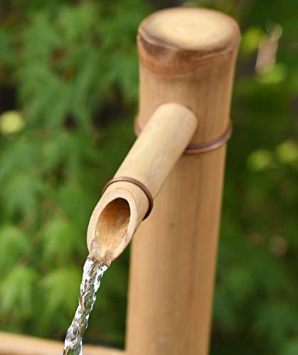 Bamboo Accents Water Fountain & Pump Kit - 12-inch Wide, Adjustable Branch Style Support, Split-Resistant Bamboo – DIY Indoor/Outdoor Zen Garden, Variable Height to Create The Sound You Desire - Thumbnail 6