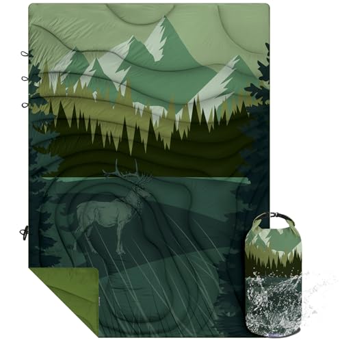 KawaGebo Kamp Outdoor Puffy Camping Blanket, Lightweight Windproof Warm Stadium Blanket, Packable Travel Camping Quilt for Cold Weather, Hiking, Backpacking, Sleeping, Hammock, Adventure 78