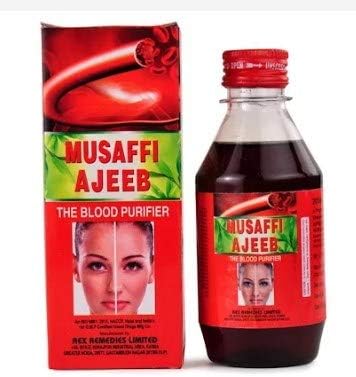 Musaffi Ajeeb , Blood Purifier, Relieves Itching, Piles, Acne and Skin Eruptions, 200 ml - Pack of 2