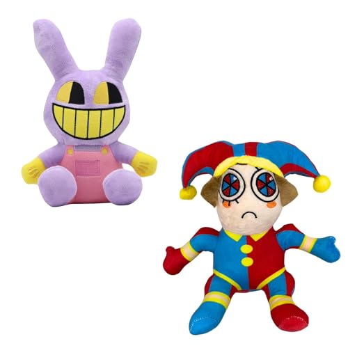 Vicyol S&D 2 Ud Peluche de Circo Digital. Muñeco de Peluche Pomni y Jax de Amazing Digital Circus. Juguete de Regalo Infantil para Niños y Niñas.