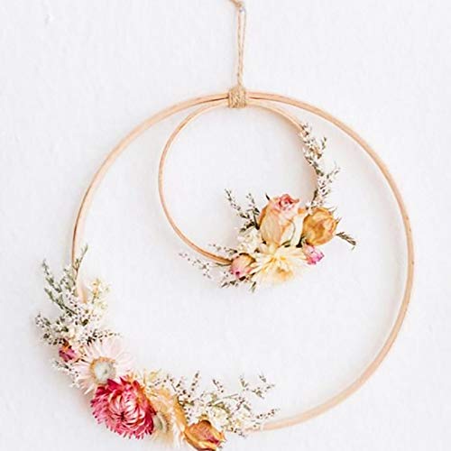 Amazon.de: ASHWAM 3 Stck 40 cm Holz Bambus Floral Hoops Kranz Ringe fr  DIY Hochzeit Weihnachten Kranz Dekor, Traumfnger und Wandbehang Handwerk