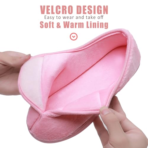Git-up Women Memory Foam Diabetic Slippers Arthritis Edema Adjustable Closed Toe Swollen Feet Slippers Comfortable House Indoor Outdoor Shoes with Rubber Sole2