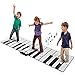 BAKAJI Tappeto con Tastiera Musicale Super Gigante per Bambini da Pavimento con Amplificatore Integrato e Ingresso Mp3 per Riproduzione Musicale, 260 x 74cm Jumbo Keyboard Playmat