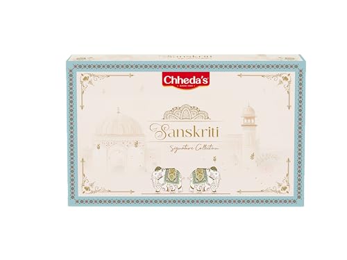 Image of Chheda's Sanskriti Signature Collection - Premium Indian Festive Gift Box | Traditional Namkeen & Sweets Assortment | Elegant Cultural Packaging