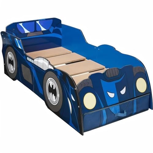 BATMAN Batmobile Light Up Kids Toddler Bed with Storage Drawer, Blue, 158(L) x 73(W) x 54(H) cm BATMAN Batmobile Light Up Kids Toddler Bed with Storage Drawer, Blue, 158(L) x 73(W) x 54(H) cm