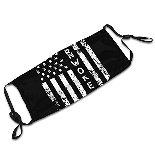 Ironworker America Flag Unisex Reuseable Dustproof Mouth Cover with Adjustable Elastic Strap and Filter