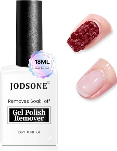 Jodsone Dissolvant Vernis Semi‑Permanent, 18 Ml Grande Capacité - Pas Besoin de Tremper ou D'envelopper - Dissolvant Pour Ongles en Gel - S'élimine en 3 À...