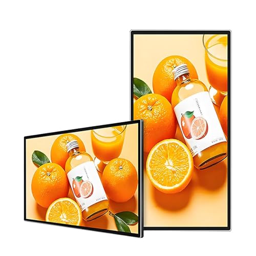 LQQYJSM Carteles Digitales Exteriores Pantallas Electrónicas Mensajes para Empresas, Pantalla Publicitaria Ultrafina Alta Definición para Montaje En Pared, para Reproducción Videos E Imágenes 27'