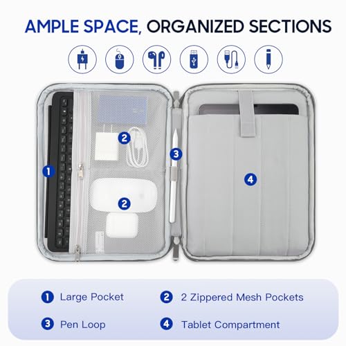 TiMOVO 9-11" Tablet Sleeve for iPad A16 & Galaxy Tab, Dark Gray - image 4