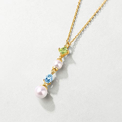 Collier de perles en argent sterling doré style cour rétro