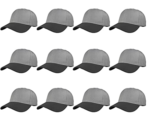Image of Gelante Plain Blank Baseball Caps Adjustable Back Strap Wholesale LOT 12 PC'S