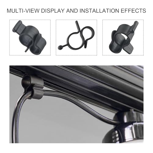 YTFRL 10PCS Awning Clip for Rope Light, Multi Purpose Party String Light Hook Slides into Awning Roller Bar Channel, Two Hanging Positions Ceiling Hook for RV Camper Holds Rope Lights