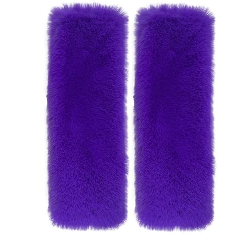 Image of 2-Pack Soft Plush Seatbelt Covers for Kids - Comfortable Seat Belt Cushion for Newborns - Car Seat/Stroller Strap Accessories - Enhanced Driving Comfort & Protection (Purple)