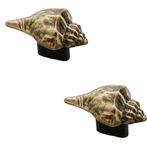 Image of Antique Shankh Shape Drawer Knob for Cabinet /Drawer Knobs /Decorative Knobs & Pulls /Drawer Handle (Zinc Alloy /Brass Antique) Pack of 2-| 3 Years Warranty |