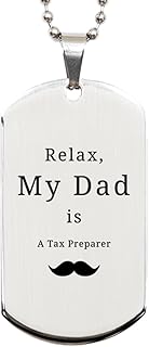 Bandillero Tax Preparer Engraved Silver Dog Tag, Perfect Idea Gifts for Dads Birthday or Christmas, Confidence and Inspiration